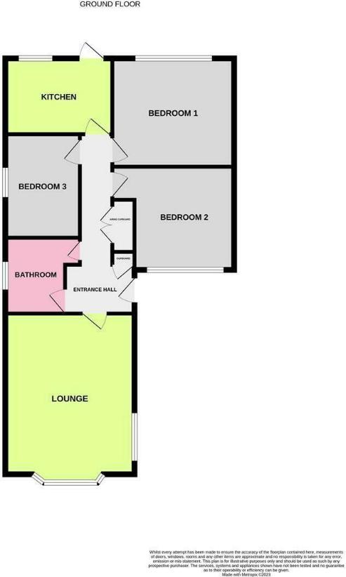 3 bedroom bungalow for sale - floorplan