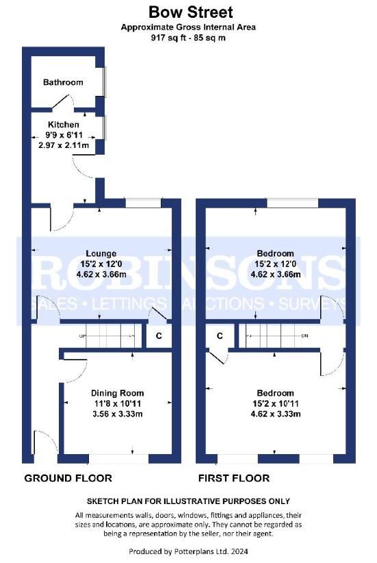 2 bedroom terraced house for sale - floorplan