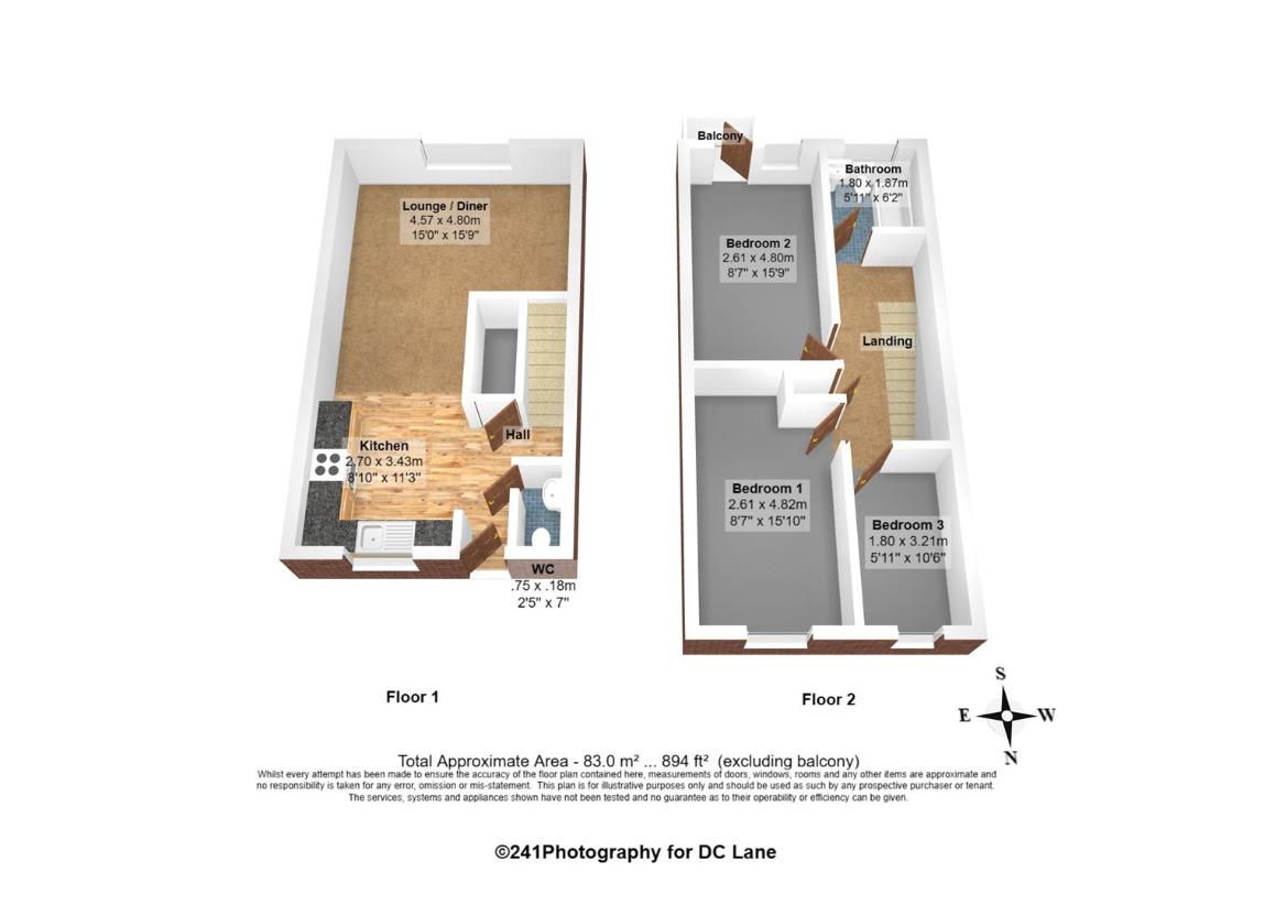 3 bedroom maisonette for sale - floorplan