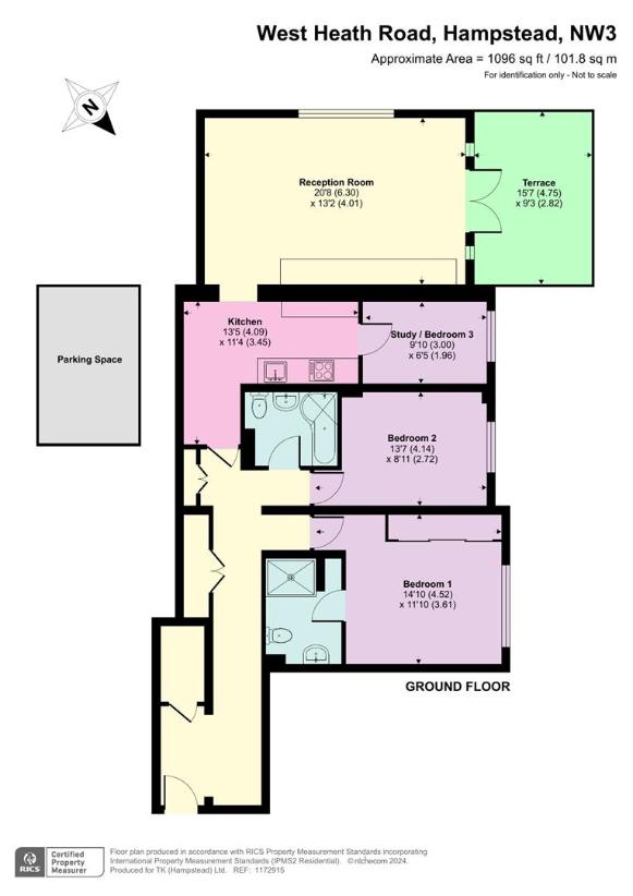 3 bedroom flat for sale - floorplan