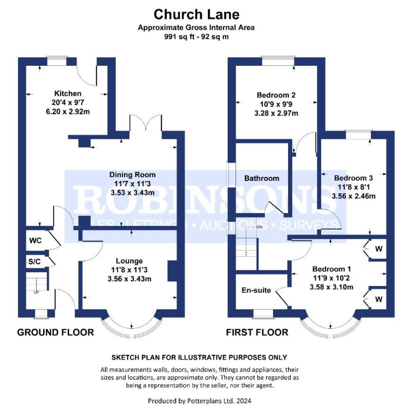 3 bedroom semi-detached house for sale - floorplan