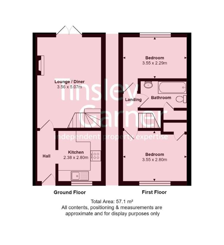 2 bedroom terraced house for sale - floorplan