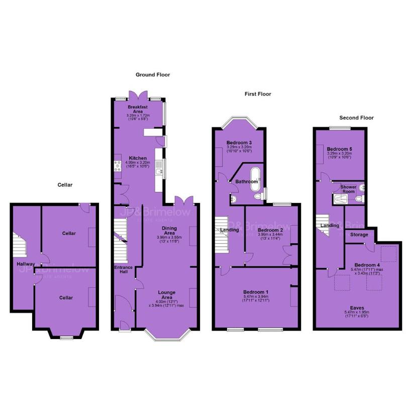 5 bedroom terraced house for sale - floorplan