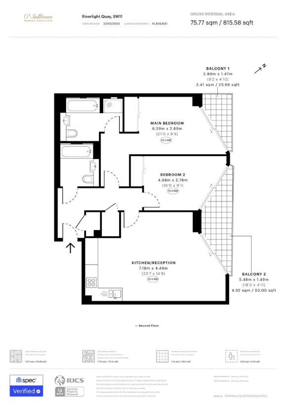 2 bedroom flat for sale - floorplan