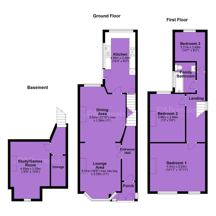 3 bedroom end of terrace house for sale - floorplan