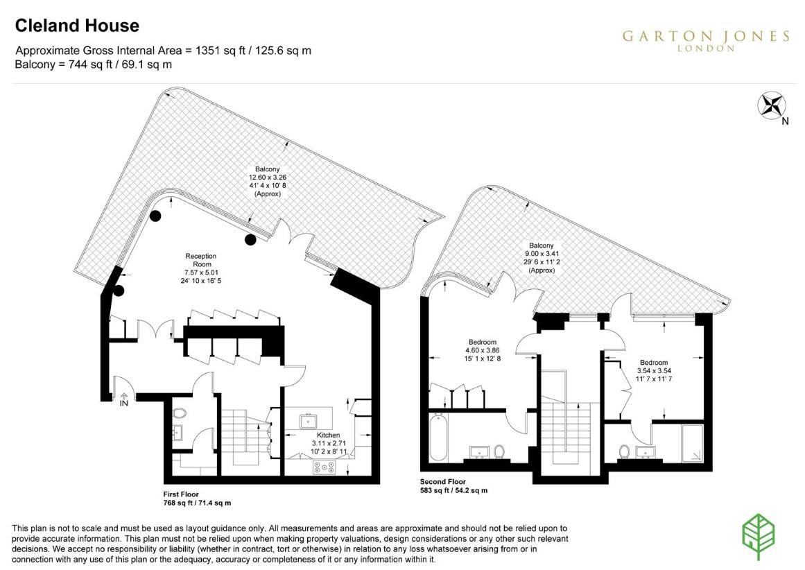 2 bedroom penthouse apartment for sale - floorplan