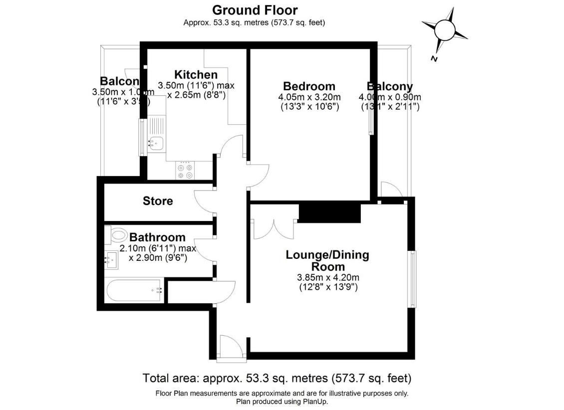 1 bedroom flat for sale - floorplan