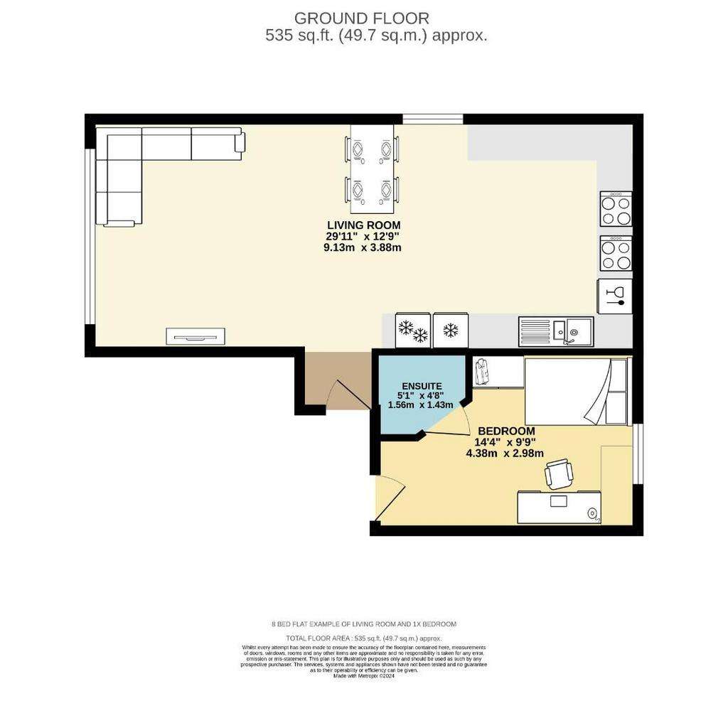 8 bedroom flat to rent - floorplan