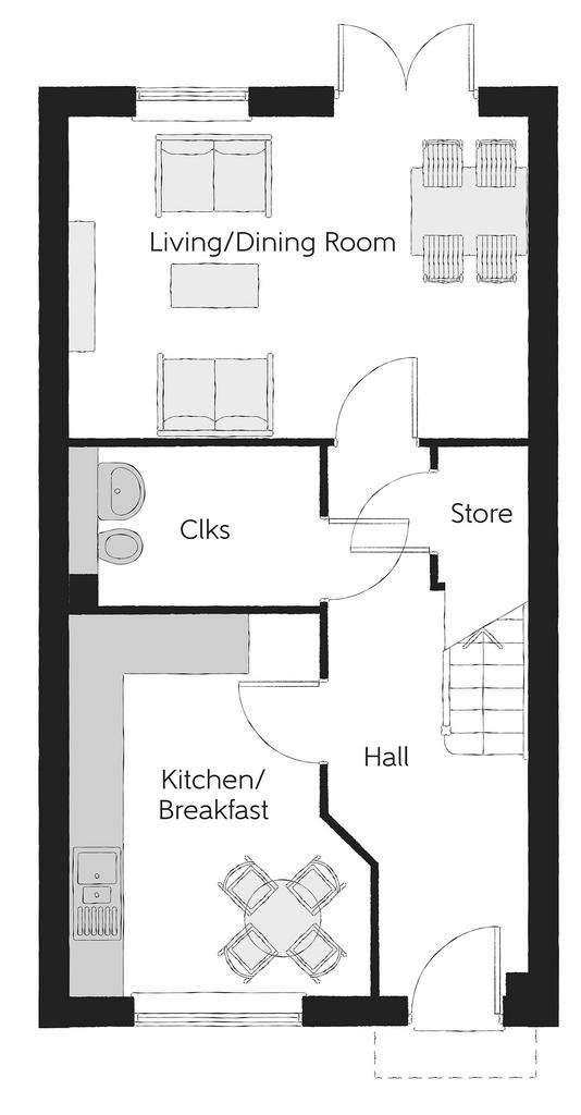 3 bedroom semi-detached house for sale - floorplan