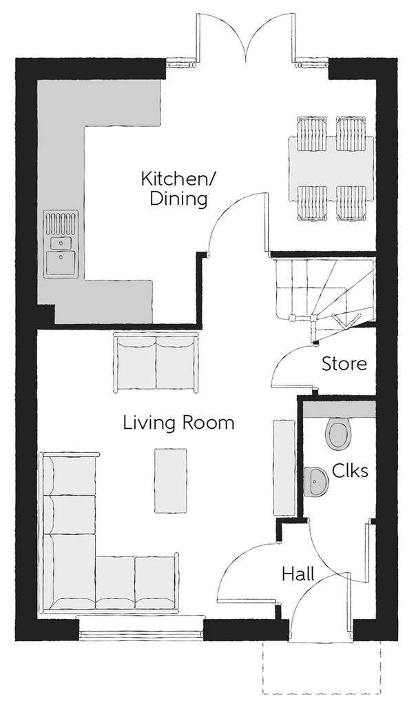 3 bedroom end of terrace house for sale - floorplan