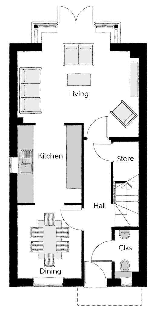 3 bedroom semi-detached house for sale - floorplan