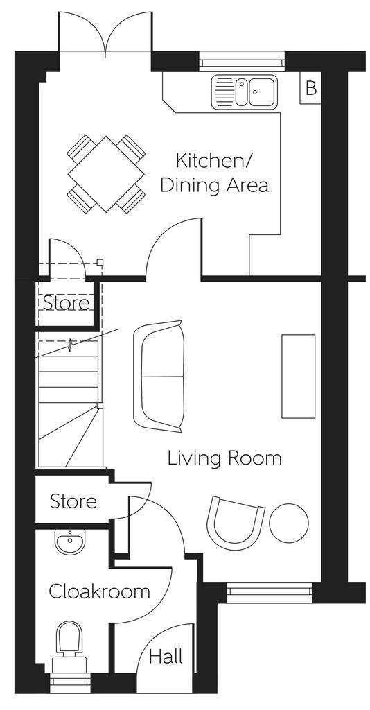 2 bedroom terraced house for sale - floorplan