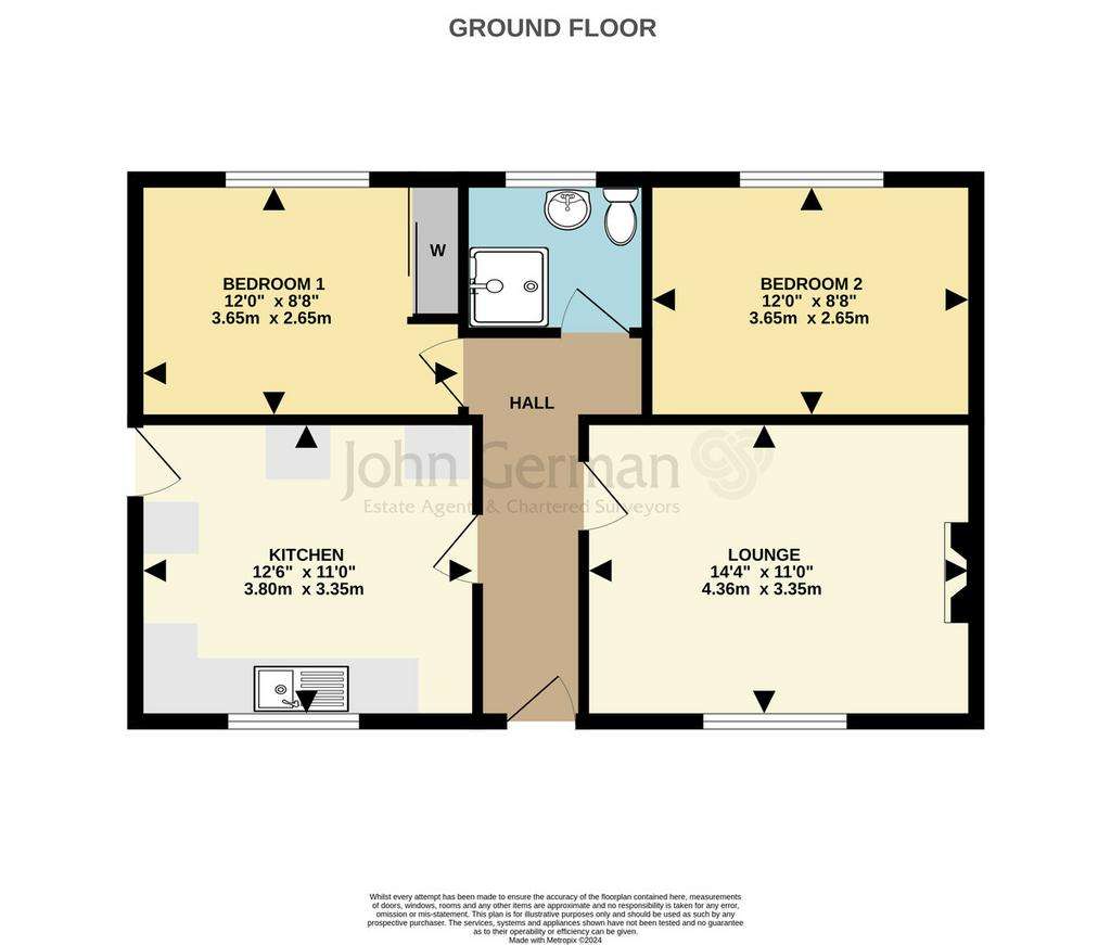 2 bedroom detached bungalow for sale - floorplan