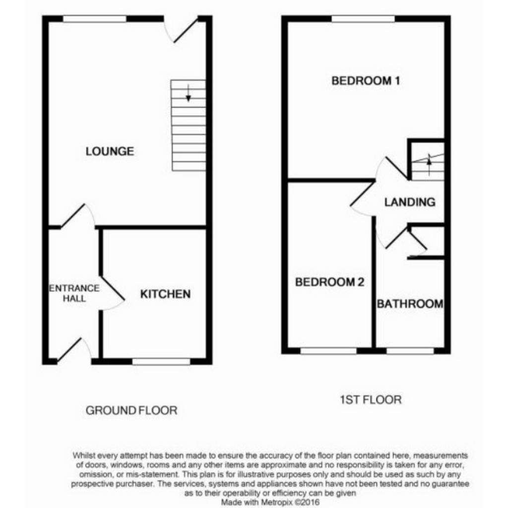 2 bedroom end of terrace house for sale - floorplan