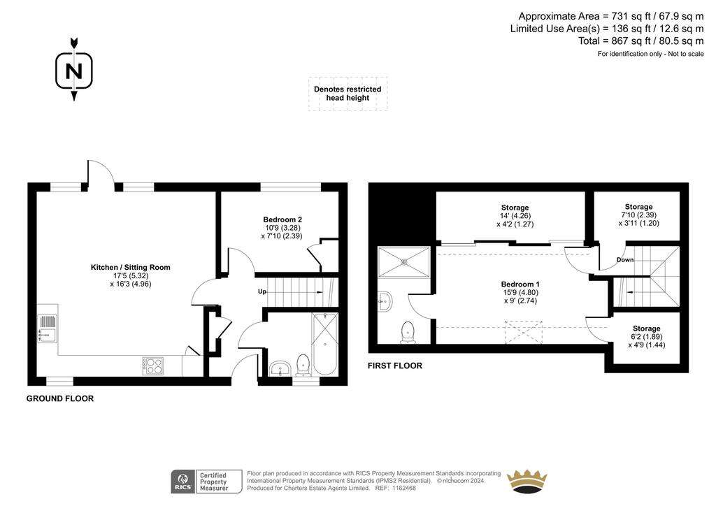 2 bedroom terraced house for sale - floorplan