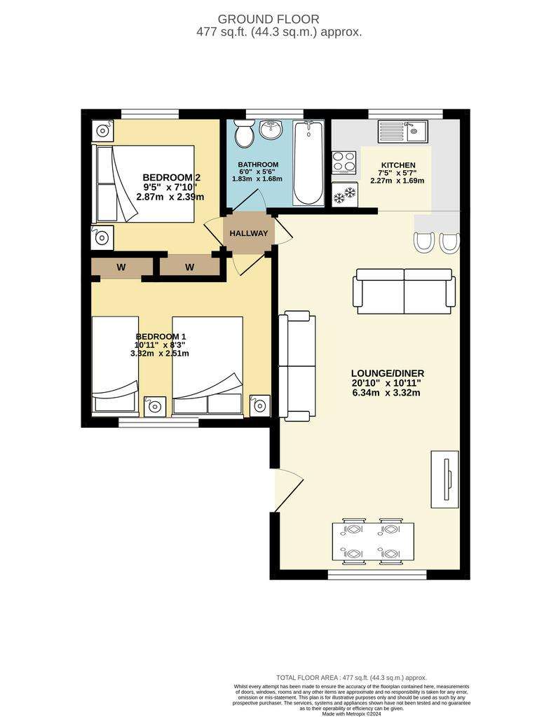 2 bedroom terraced house for sale - floorplan