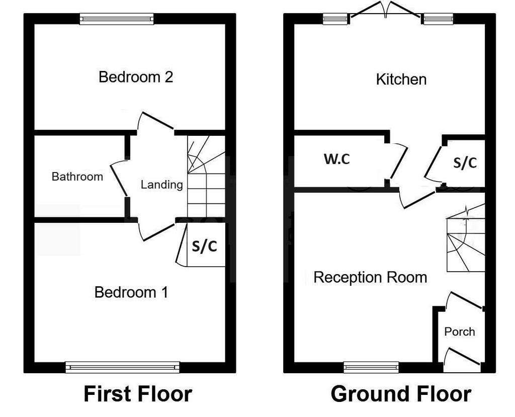 2 bedroom terraced house for sale - floorplan