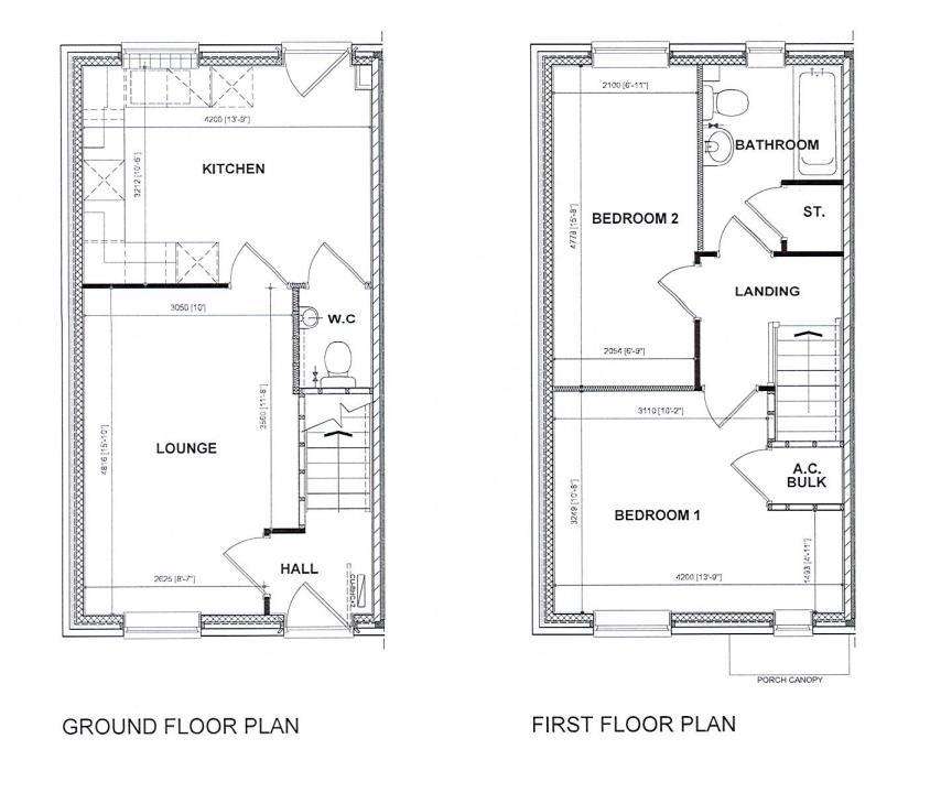 2 bedroom semi-detached house for sale - floorplan