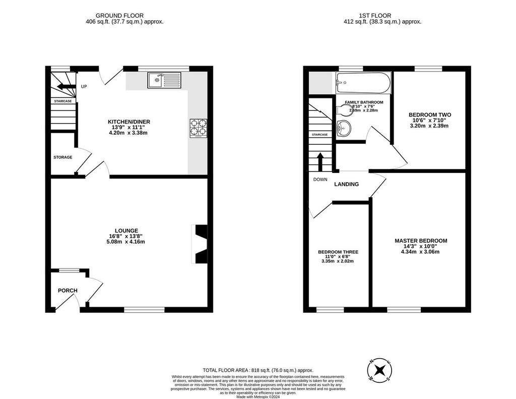 3 bedroom terraced house for sale - floorplan