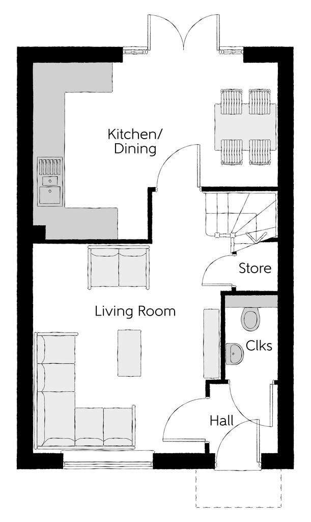 3 bedroom semi-detached house for sale - floorplan