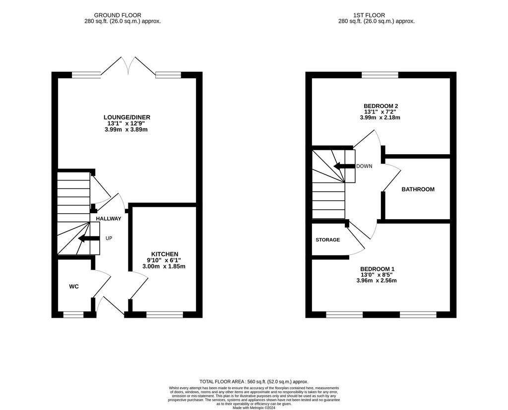 2 bedroom terraced house for sale - floorplan