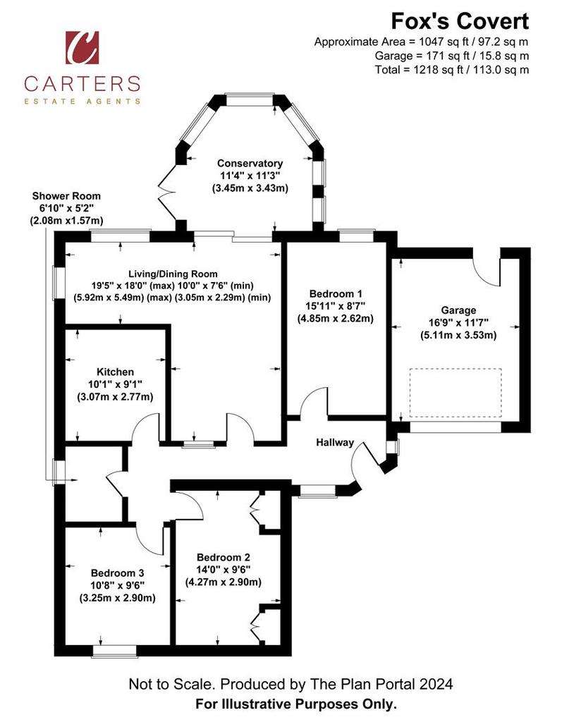 3 bedroom detached bungalow for sale - floorplan