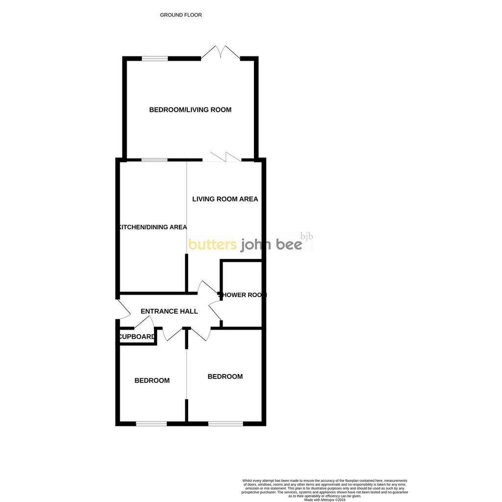 2 bedroom semi-detached bungalow for sale - floorplan