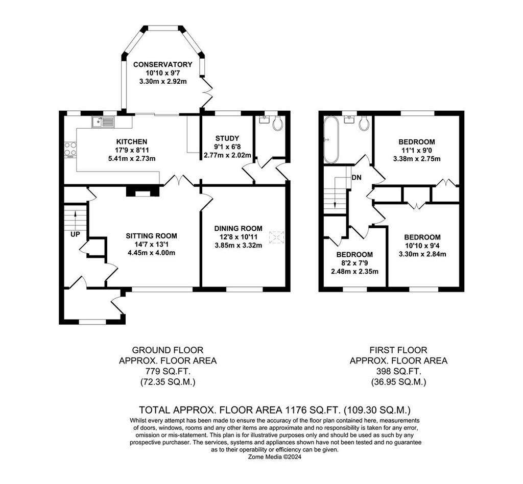 3 bedroom semi-detached house for sale - floorplan