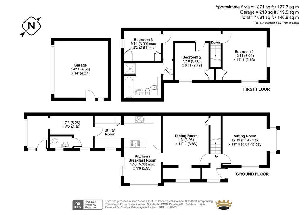 3 bedroom semi-detached house for sale - floorplan