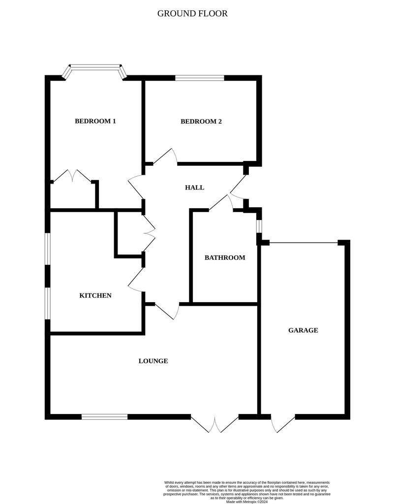 2 bedroom detached bungalow for sale - floorplan