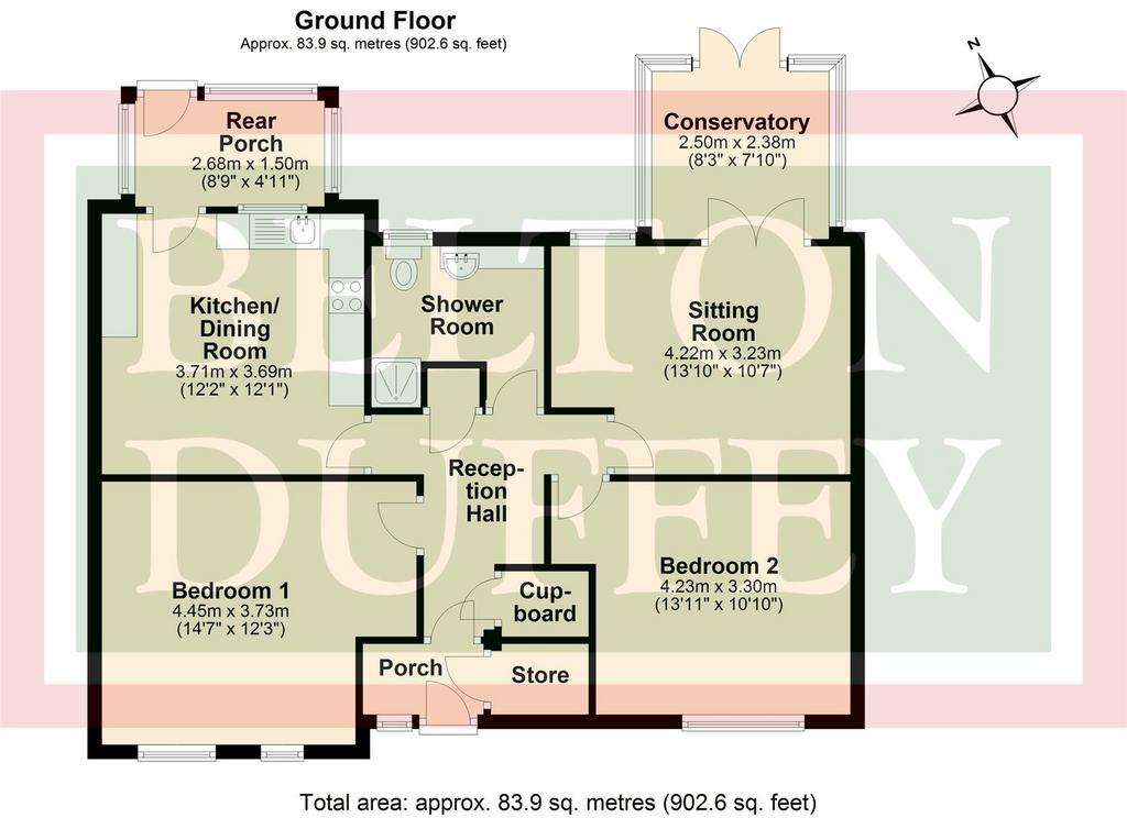 2 bedroom detached bungalow for sale - floorplan