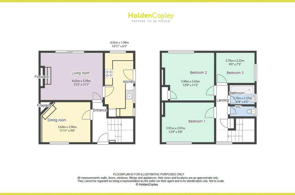 3 bedroom semi-detached house for sale - floorplan