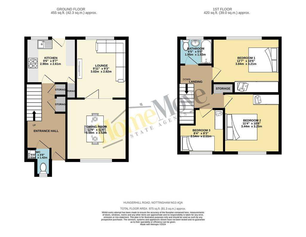 3 bedroom terraced house for sale - floorplan