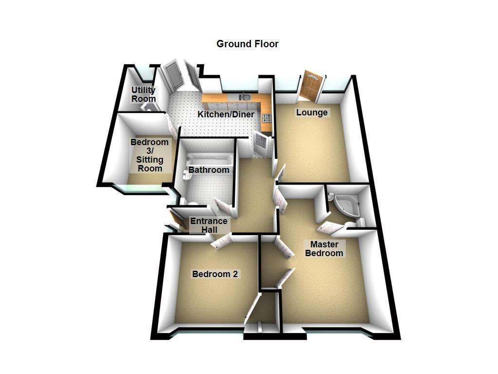 3 bedroom detached bungalow for sale - floorplan