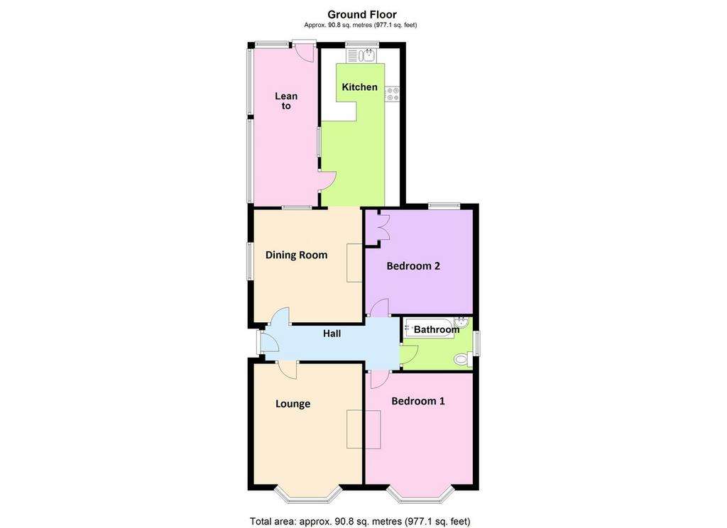 2 bedroom detached bungalow for sale - floorplan