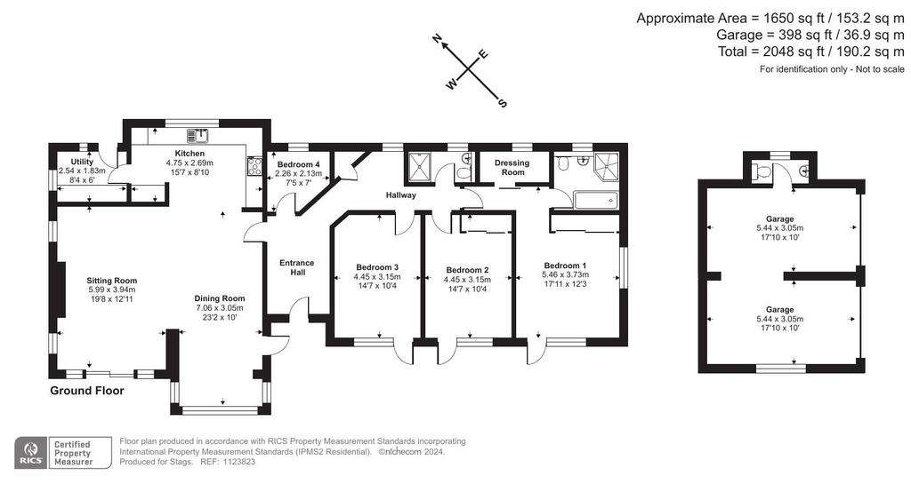 4 bedroom bungalow for sale - floorplan