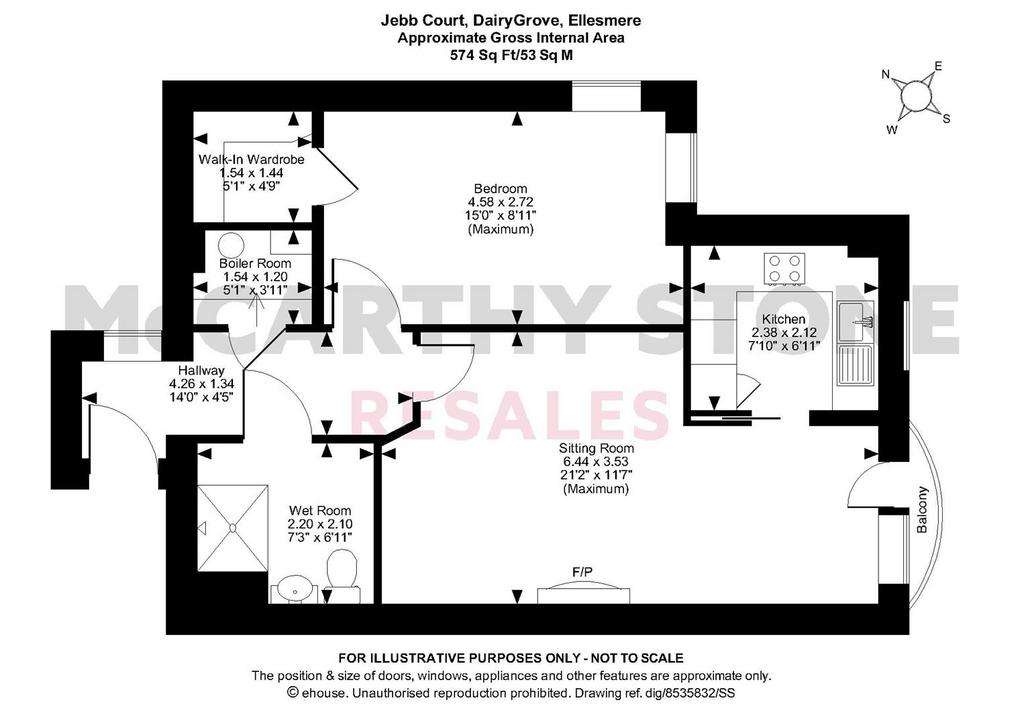 1 bedroom flat for sale - floorplan