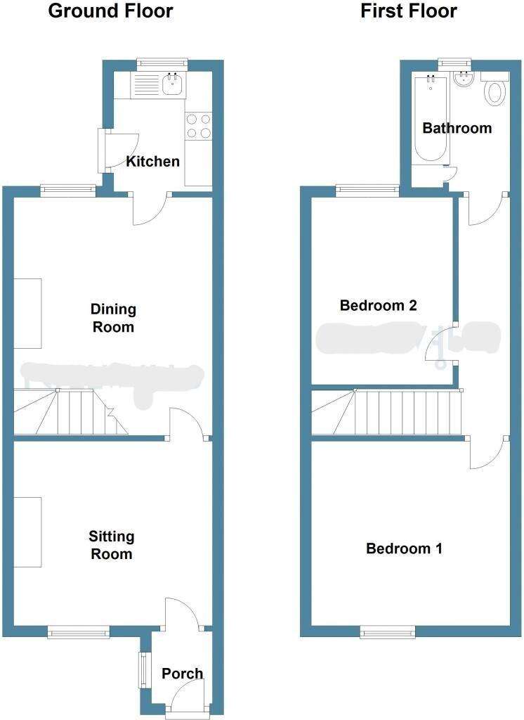 2 bedroom end of terrace house for sale - floorplan