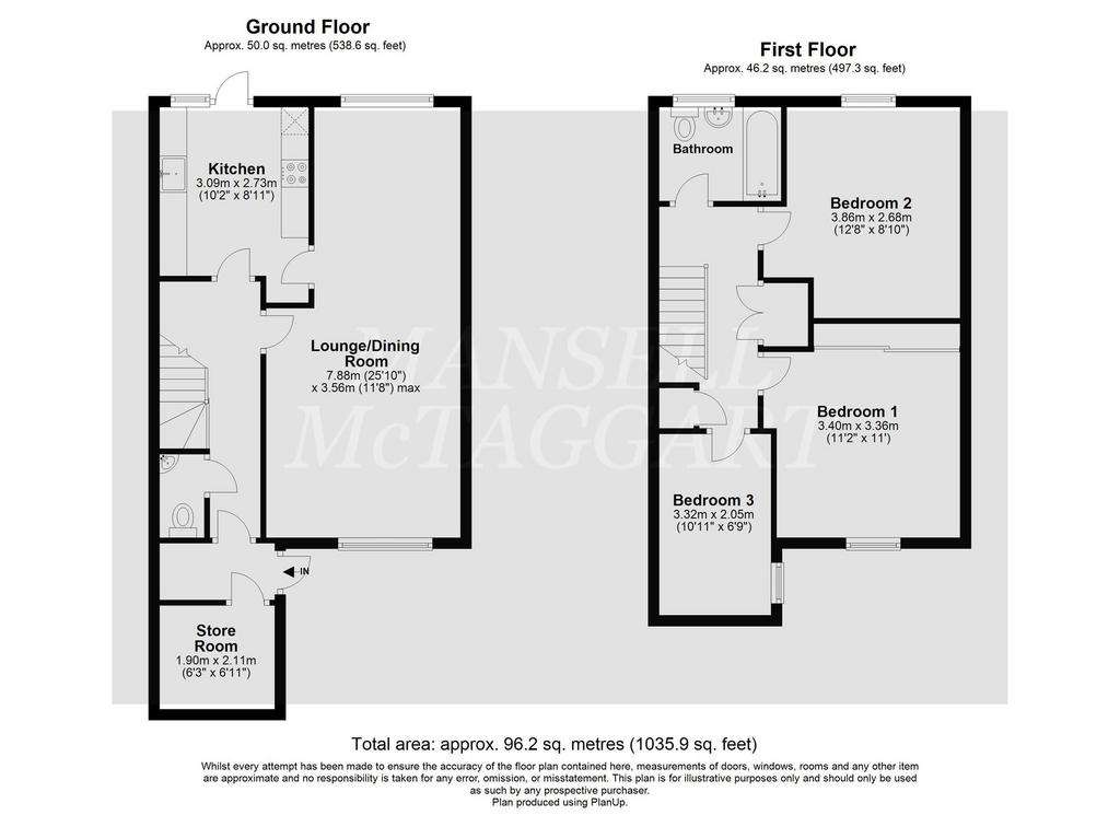 3 bedroom end of terrace house for sale - floorplan