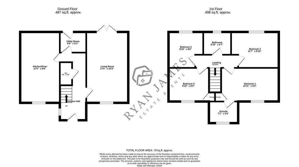 4 bedroom detached house for sale - floorplan