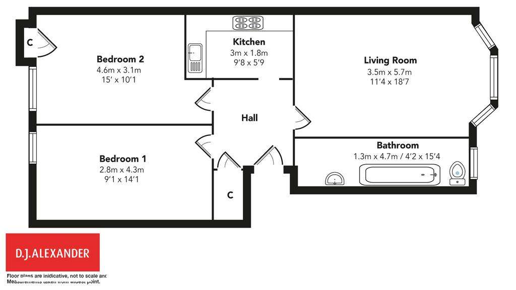 2 bedroom flat for sale - floorplan