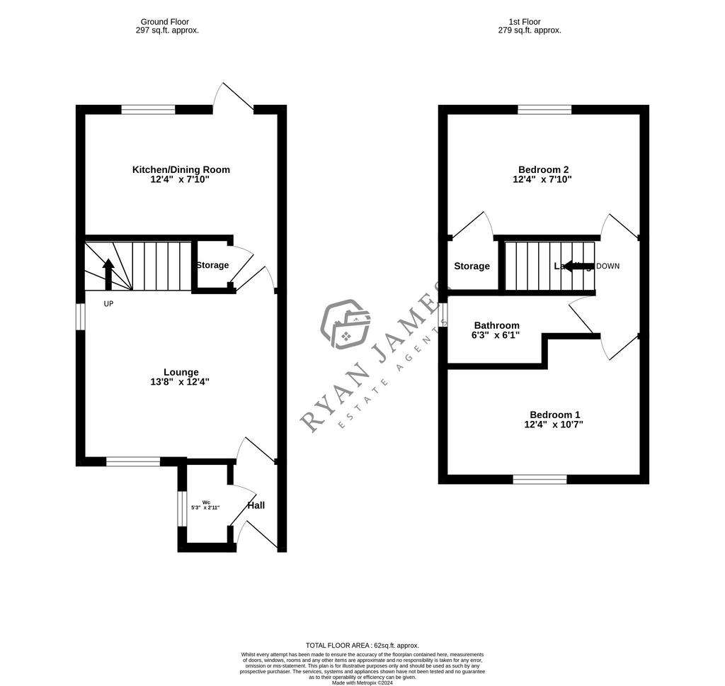 2 bedroom detached house for sale - floorplan