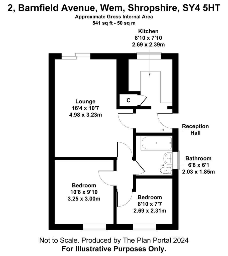 2 bedroom semi-detached bungalow for sale - floorplan