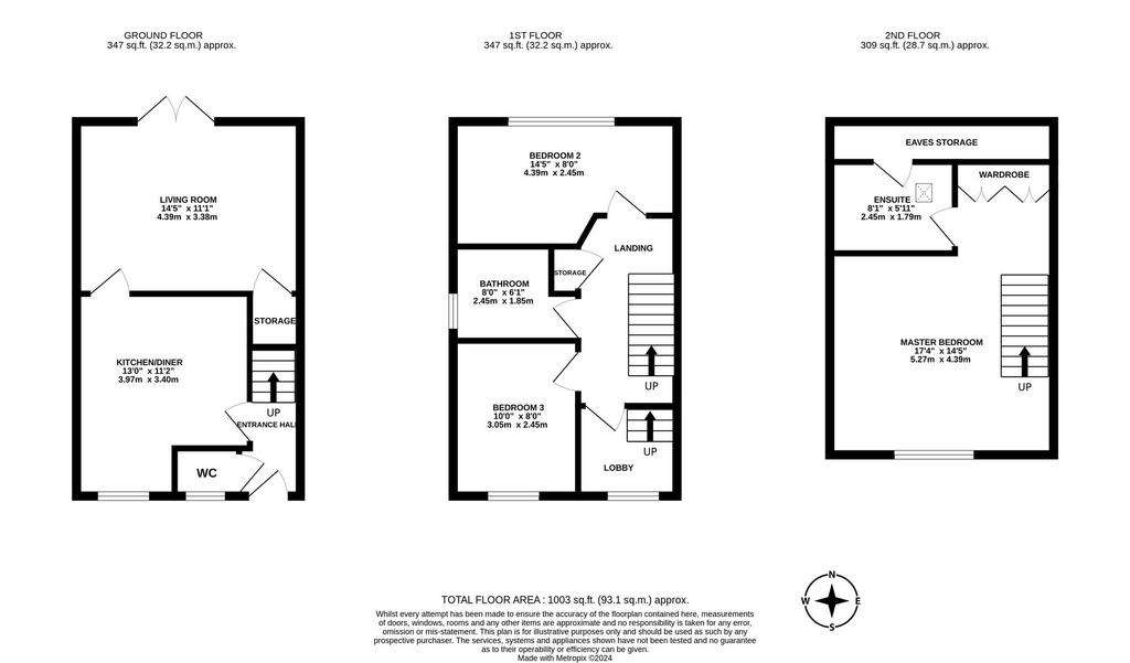 3 bedroom semi-detached house for sale - floorplan