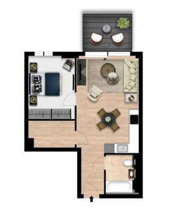 1 bedroom flat to rent - floorplan