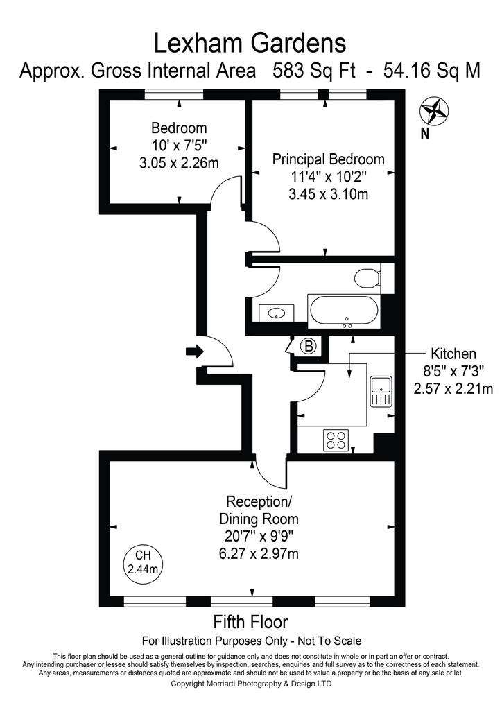 2 bedroom flat to rent - floorplan