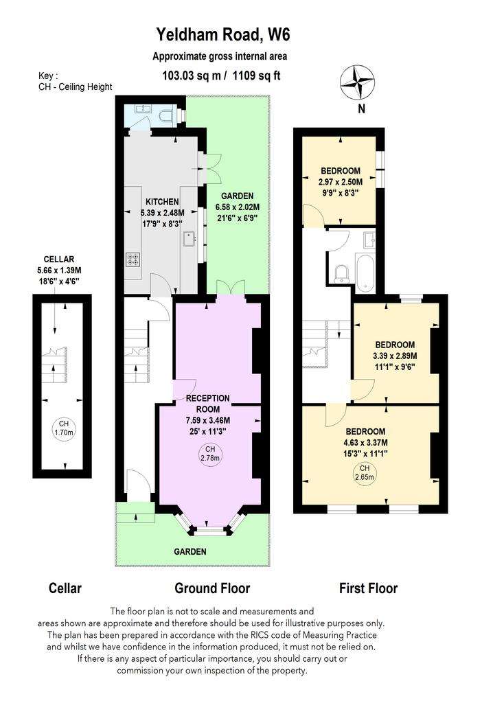 3 bedroom terraced house for sale - floorplan