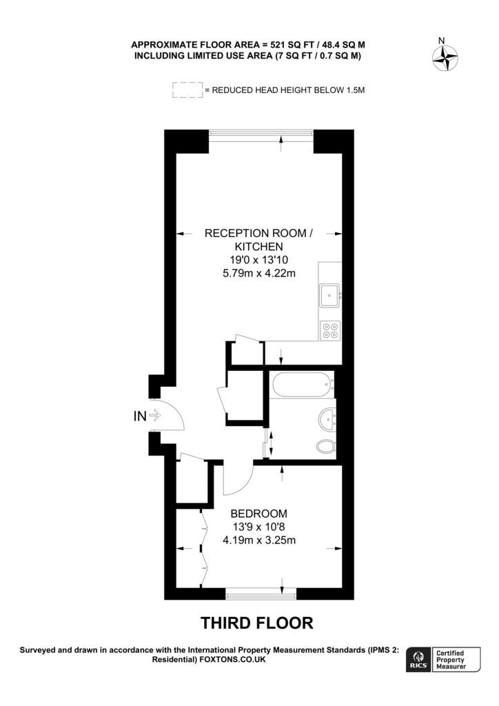 1 bedroom flat to rent - floorplan