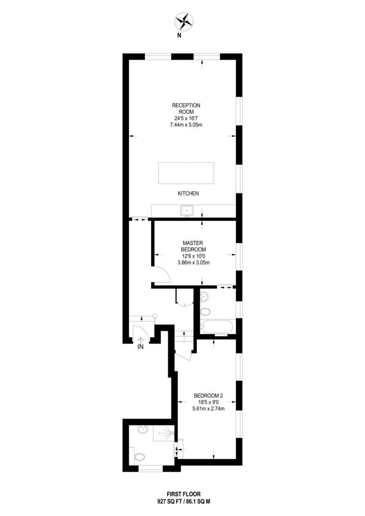 2 bedroom flat to rent - floorplan