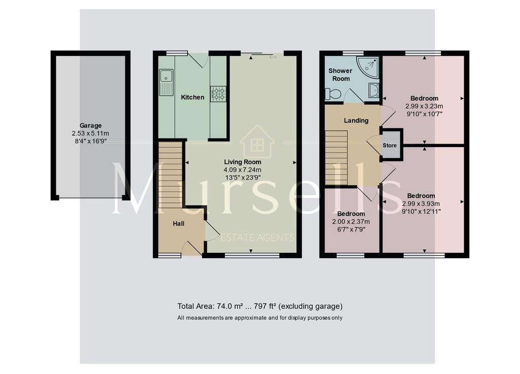 3 bedroom end of terrace house for sale - floorplan